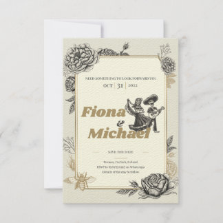 Dancing Calaveras Wedding Invitation