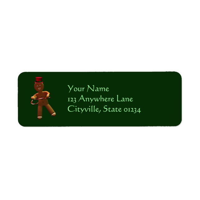 Dancing Cartoon Gingerbread Man Label (Front)