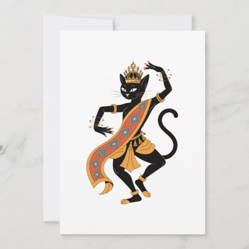 Dancing Cat King Greeting Card