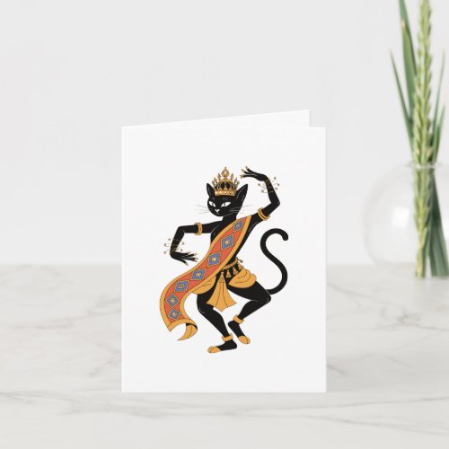 Dancing Cat King Greeting Card