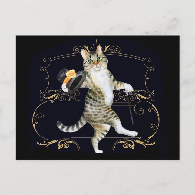 Dancing Cat Postcard (Front)