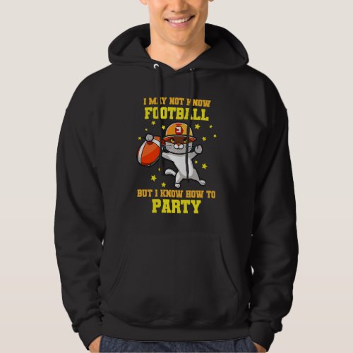 Dancing Cat With Helmet On Sunday Football Event S Hoodie