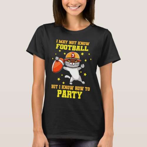 Dancing Cat With Helmet On Sunday Football Event S T_Shirt