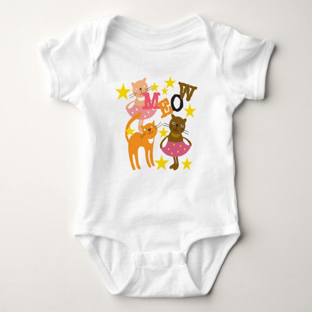 Dancing Cats Baby Bodysuit (Front)