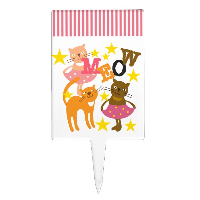 Dancing Cats Cake Topper (Front)