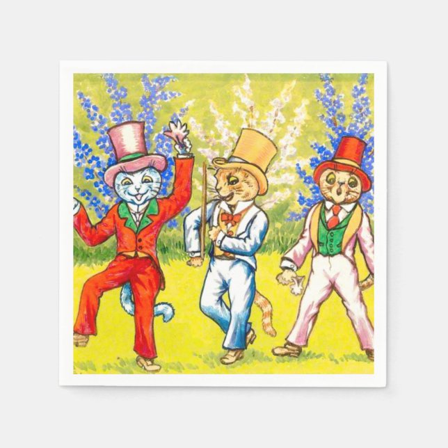 Dancing Cats Napkins (Front)