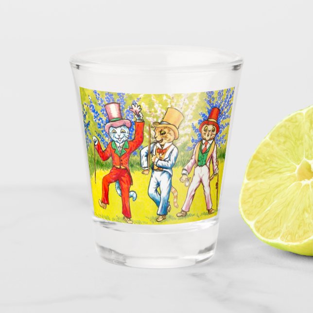 Dancing Cats Shot Glass (Front)