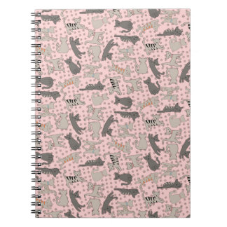 Dancing Cats With Paw Prints Notebook
