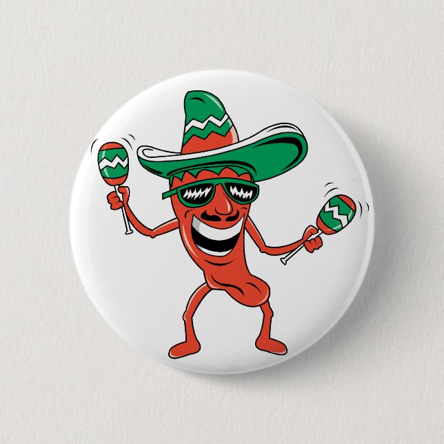 Dancing Chili Pepper Button (Front)
