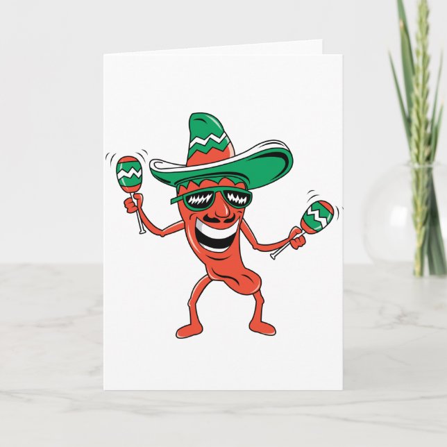 Dancing Chili Pepper Card (Front)