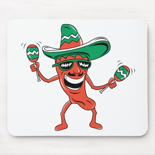Dancing Chili Pepper Mouse Pad (Front)
