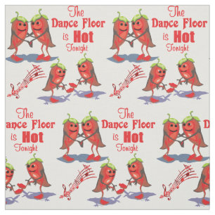 Dancing Chili Peppers Dance Floor Hot Tonight Fabric