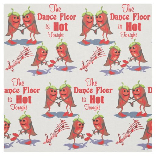 Dancing Chili Peppers Dance Floor Hot Tonight Fabric