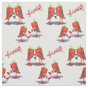 Dancing Chili Peppers Fabric