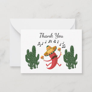 Dancing Chili Thank You Note Card