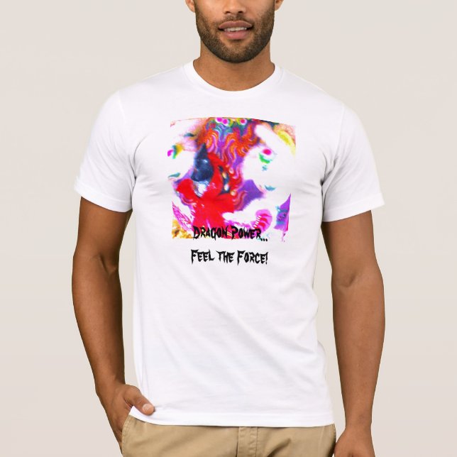 Dancing Chinese Dragon Face Abstract T-Shirt (Front)