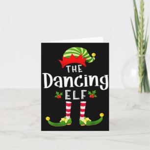 Dancing Christmas Elf Matching Pajama X-mas Party Card