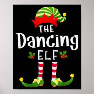 Dancing Christmas Elf Matching Pajama X-mas Party  Poster