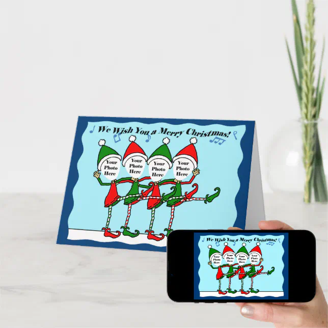 Dancing Elf Christmas Card 