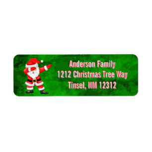 Dancing Christmas Santa Claus Label