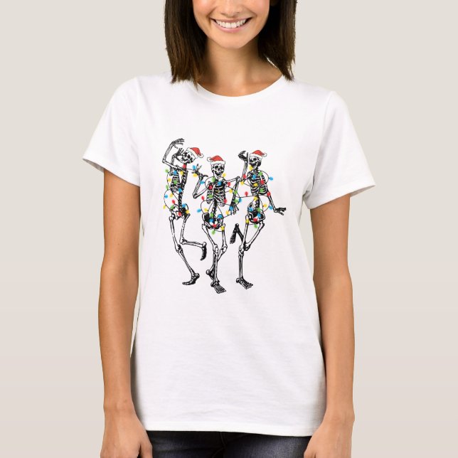 Dancing Christmas Skeleton T Shirt (Front)