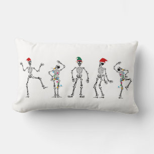Dancing Christmas Skeletons Lumbar Pillow