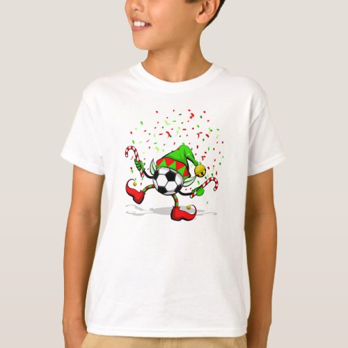 Dancing Christmas Soccer Elf T_Shirt