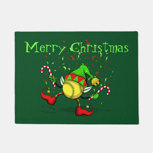 Dancing Christmas Sooftball Elf Doormat