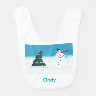 Dancing Christmas Tree and Snowman Custom Bibs