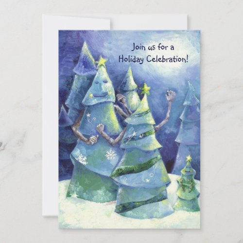 Dancing Christmas Trees Holiday Party Invitation