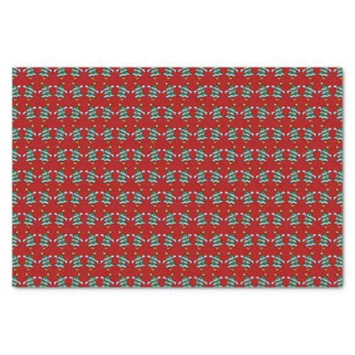 Dancing Christmas Trees Xmas Pixel Art Pattern Tissue Paper