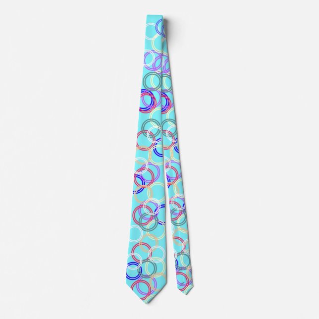 dancing circles in electric blue neck tie (Front)