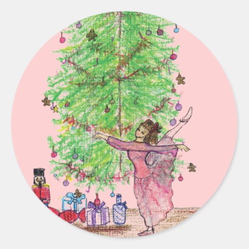 Dancing Clara Nutcracker tees  Gifts Classic Round Sticker