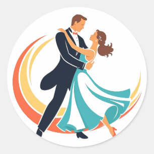 Dancing Classic Round Sticker