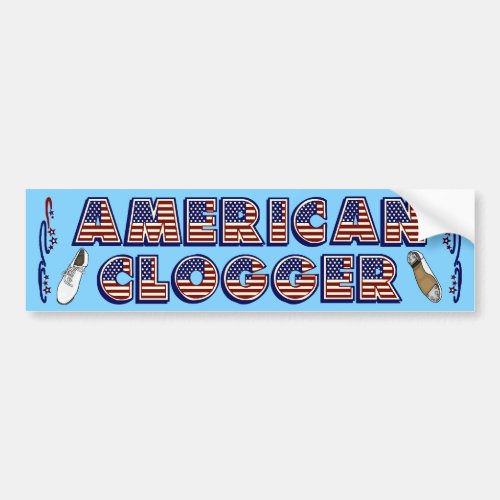 Dancing Clogging Flag Clogger American Bumper Sticker