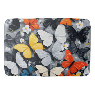 Dancing Colorful Butterfly Acrylic Art, Bath Mat