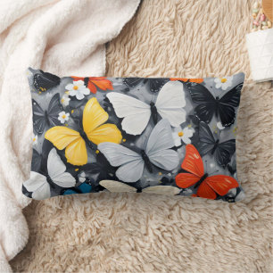 Dancing Colorful Butterfly Acrylic Art, Lumbar Pillow