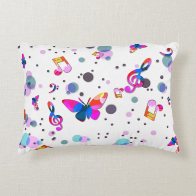 Dancing Colorful Music Accent Pillow (Front)