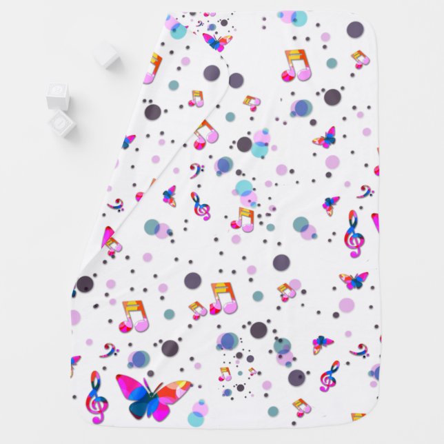 Dancing Colorful Music Baby Blanket (In Situ)