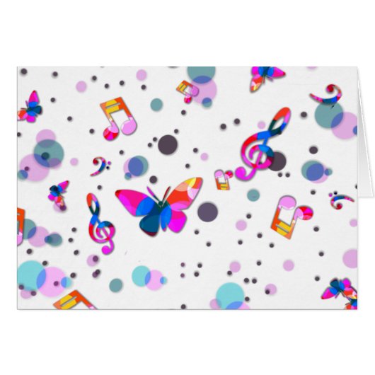 Dancing Colorful Music Cards (Front Horizontal)