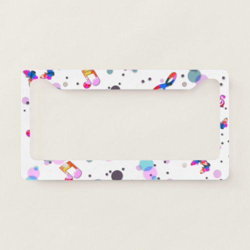 Dancing Colorful Music License Plate Frame