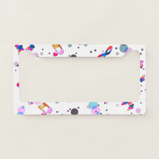 Dancing Colorful Music License Plate Frame (Front)