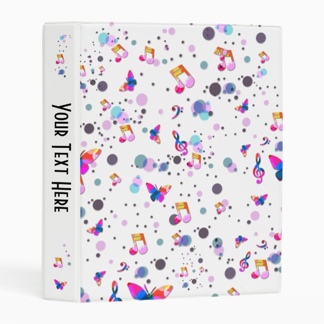 Dancing Colorful Music Mini Binder (Front/Spine)