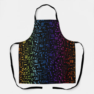Dancing Colorful Music Notes Musician Music Lovers Apron