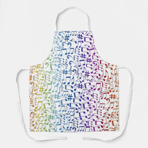 Dancing Colorful Music Notes Musician Music Lovers Apron