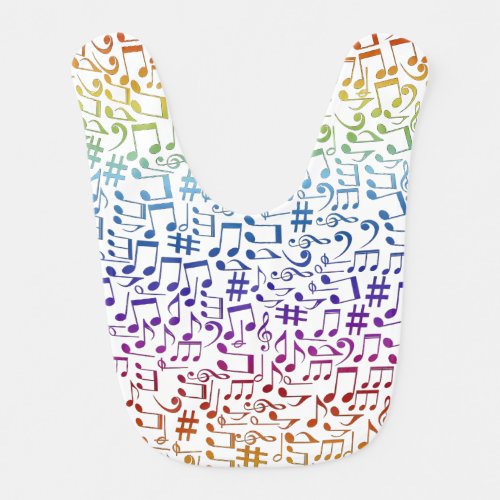 Dancing Colorful Music Notes Musician Music Lovers Baby Bib