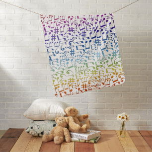 Dancing Colorful Music Notes Musician Music Lovers Baby Blanket