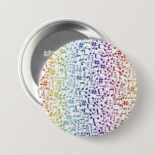 Dancing Colorful Music Notes Musician Music Lovers Button