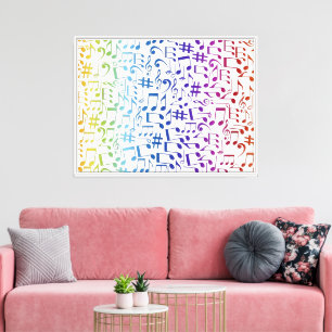 Dancing Colorful Music Notes Musician Music Lovers Canvas Print