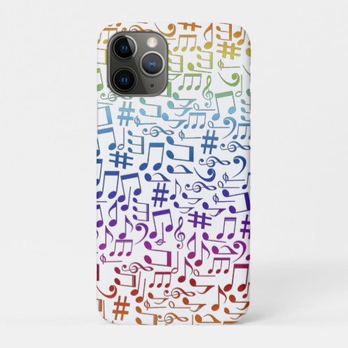 Dancing Colorful Music Notes Musician Music Lovers iPhone 11 Pro Case